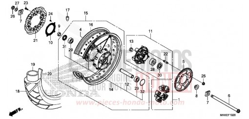REAR WHEEL CRF1000DK de 2019